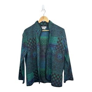 Serengeti Women’s Open Front Tapestry Inspired Blazer Size XL Walking Art